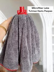 ( 1 Adet ) Gri Renk Mikrofiber Mega Boy Paspas - Mop Yedek Ucu Arkası Destekli