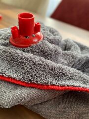 ( 1 Adet ) Gri Renk Mikrofiber Mega Boy Paspas - Mop Yedek Ucu Arkası Destekli