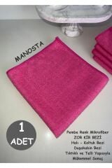 (1 ADET)pembe Renk Mikrofiber Zor Kir Bezi-halı-koltuk- Duşakabin Bezi Tırtıklı-telli Bez