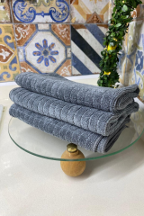 ( 3 Adet ) Mikrofiber Gri Renk Kareli Mutfak Temizlik Bezi - Tezgah Bezi El Bezi