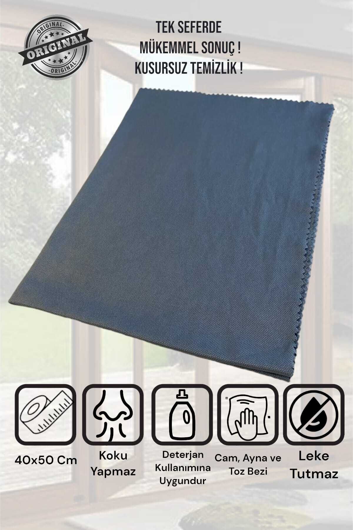 ( 1 Adet ) Gri Mikrofiber Sihirli Cam Ve Ayna Temizlik Bezi 40*50 Cm