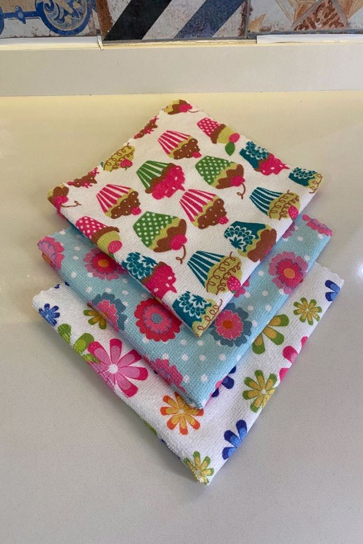 ( 3 Adet ) Sihirli Mutfak Temizlik Bezi 40*40 Koku Yapmaz Leke Tutmaz Kolay Sıkılır