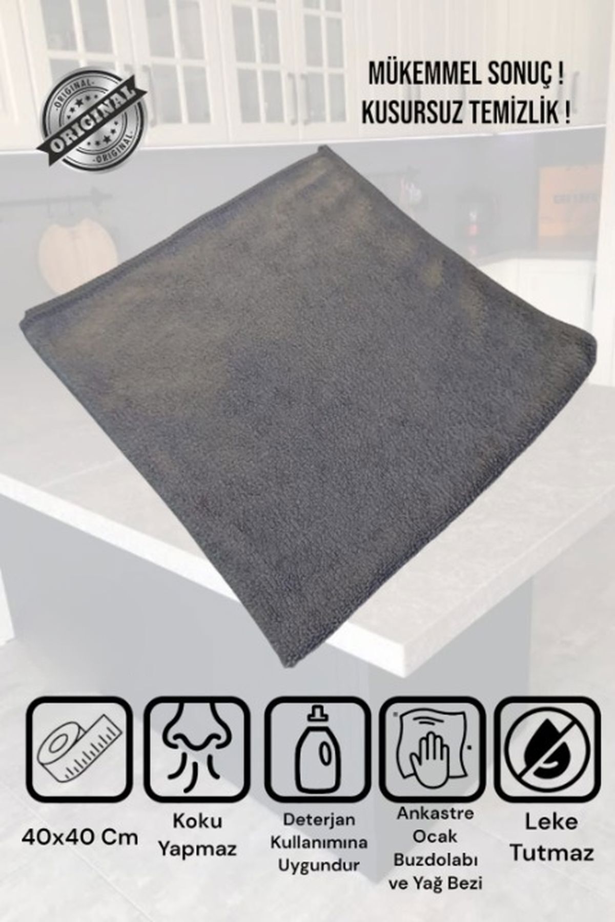 (1 ADET) Gri Renk Sihirli Ankastre,ocak,davlumbaz ,mutfak Dolabı, Yağ Toz Temizlik Bezi