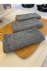 ( 1 Adet ) Profesyonel Mutfak Temizlik Bezi - Gri Renk Kareli