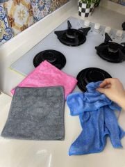 ( 3 Adet ) Mikrofiber Sihirli Bez. Ocak, Ankastre, Davlumbaz Ve Yağ Temizlik Bezi 40*40 Cm