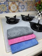 ( 3 Adet ) Mikrofiber Sihirli Bez. Ocak, Ankastre, Davlumbaz Ve Yağ Temizlik Bezi 40*40 Cm