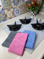 ( 3 Adet ) Mikrofiber Sihirli Bez. Ocak, Ankastre, Davlumbaz Ve Yağ Temizlik Bezi 40*40 Cm