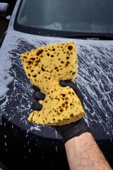 (2 ADET)Premium Doğal Delikli Oto Yıkama, Köpürtme Süngeri–Çok Amaçlı Sünger Çizgisiz, Yüksek Köpük