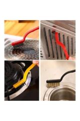 (3' lü Set) Ocak Fırın Mangal Izgara Airfryer Temizliği için Tel Pas Sökme Fırçası Temizlik Fırçası