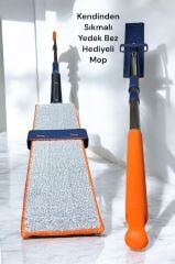 Kendinden Sıkmalı Mop 1 Adet Mikrofiber Yedek Bez Hediyeli