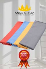 ( 4 Adet ) Cam Ve Ayna Bezi Mikrofiber Genel Temizlik Bezi Çok Renkli 40*60 Cm