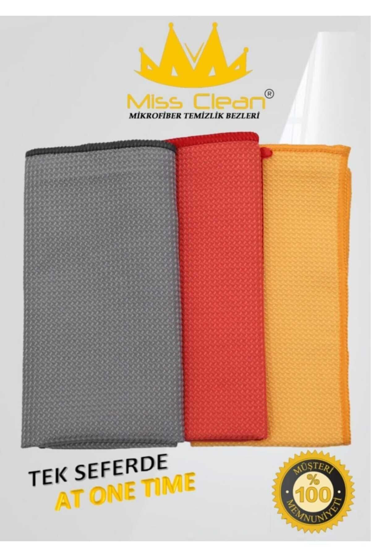 ( 3 Adet ) Cam Ve Ayna Bezi Mikrofiber Genel Temizlik Bezi Çok Renkli 40*40 Cm