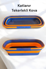 Katlanabilir Tekerlekli Kova  - Renkli, Pratik ve Ergonomik Temizlik Kovası