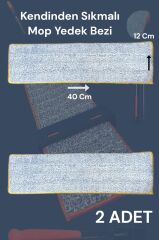 2 ADET - Kendinden Sıkmalı Mop Mikrofiber Yedek Bezi - Sadece Bez
