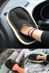 Ultra-Yumuşak Araba Temizleme Eldiveni - Cila Eldiveni - Oto Bakım Temizleme - Fileli Eldiven