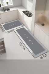 2 Adet Su Emici Kaymaz Taban Banyo & Mutfak Paspası Seti Mutfak Tezgah Önü Paspas 50x120 Cm 50x70Cm