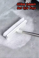 360° Döner Başlıklı Temizlik Fırçası Sert Uçlu Çekpaslı Çok Fonksiyonlu Banyo & Zemin Temizlik Fırça