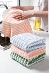 ( 3 Adet ) Yumuşak Dokulu Mikrofiber Pufuduk Bez. 30x30 Cm Mutfak Temizlik ve Kurulama Bezi