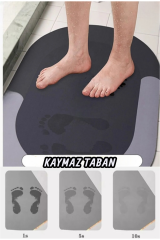 40x60 Cm Oval Banyo Paspası. Süper Emici  Çok Amaçlı Şık Tasarım Paspas  Kaymaz Taban  Hızlı Kuruyan